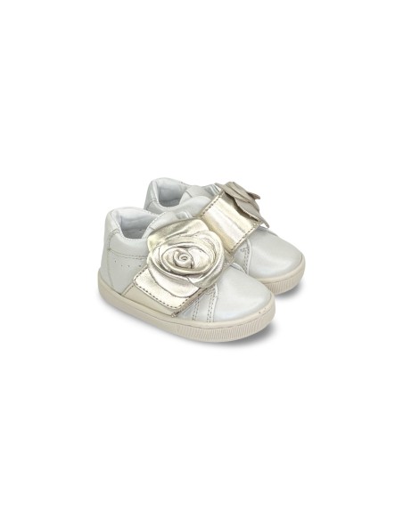 Balducci Soft CITA5444O sneakers bambina in pelle beige/oro