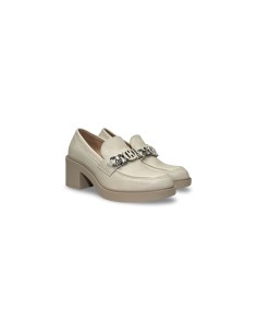 Queen Helena Shoes X32-57 mocassini donna in similpelle beige