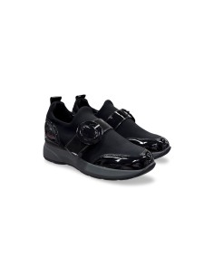 Comart 5D4799 slip on donna in vernice e tessuto nero