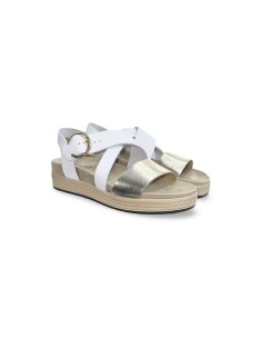Igi&Co 7670000 sandali donna in pelle laminata bianco platino