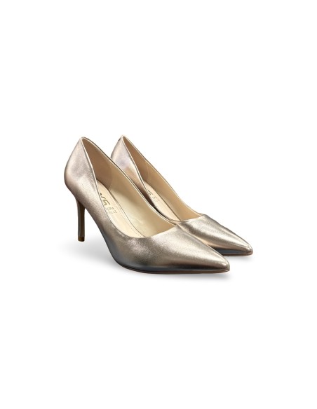 Keys K-8441 decollete' donna in pelle laminato rosa oro