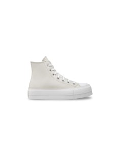 Converse All Star CTAS Lift Hi A00902C sneakers donna in pelle grigio panna