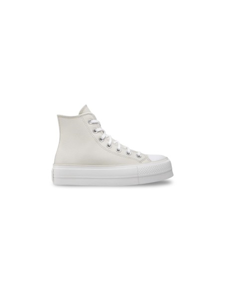 Converse All Star CTAS Lift Hi A00902C sneakers donna in pelle grigio panna
