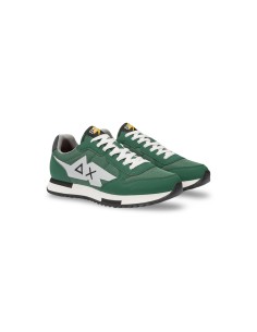 Sun68 Z44121 sneakers uomo in nabuk verde scuro