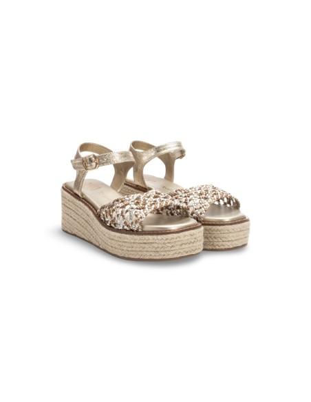 Xti 143943 sandali donna in tessuto oro
