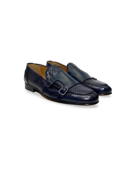 Ferrino Milano 106 mocassini uomo in pelle di vitello blu