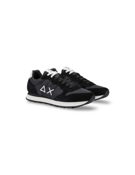 Sun68 Z35101 sneakers uomo in camoscio/tessuto nero/bianco