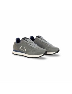 Sun68 Z44101 sneakers uomo in camoscio/tessuto grigio medio
