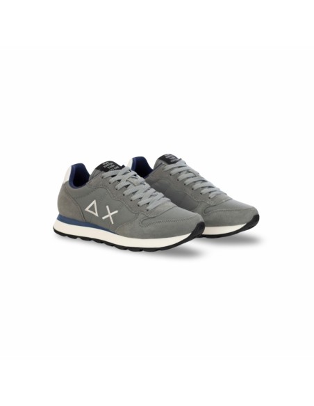 Sun68 Z44101 sneakers uomo in camoscio/tessuto grigio medio