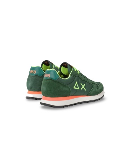Sun68 Z44102 sneakers uomo in camoscio/tessuto verde scuro