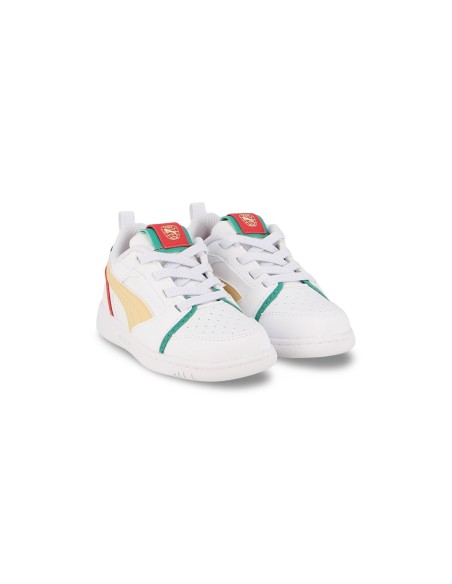 Puma Rebound V6Lo RSB AC Inf 395570 01 sneakers bambino in similpelle bianco