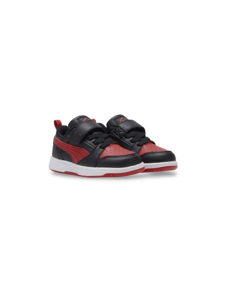 Puma Rebound V6 Lo Ac+Inf 397420 11 sneakers bambino in similepelle rosso/nero