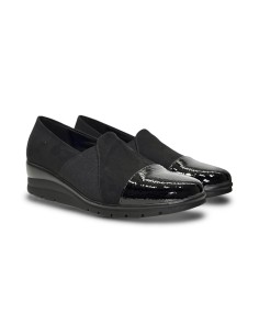 Sofia 530 slip on donna in vernice e camoscio nero