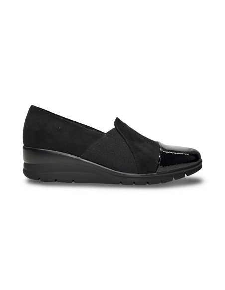 Sofia 530 slip on donna in vernice e camoscio nero