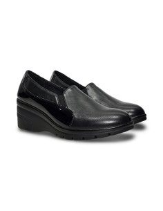 Sofia 3057 slip on donna in pelle e vernice nero