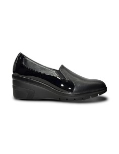 Sofia 3057 slip on donna in pelle e vernice nero 2