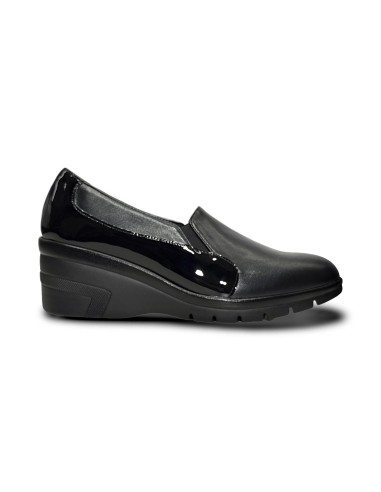 Sofia 3057 slip on donna in pelle e vernice nero