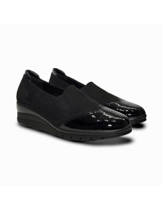 Sofia 571 slip on donna in camoscio e vernice nero