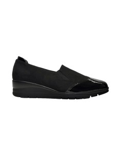 Sofia 571 slip on donna in camoscio e vernice nero 2
