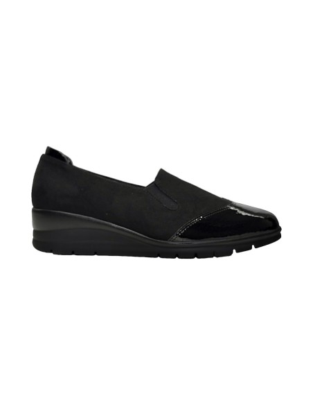 Sofia 571 slip on donna in camoscio e vernice nero