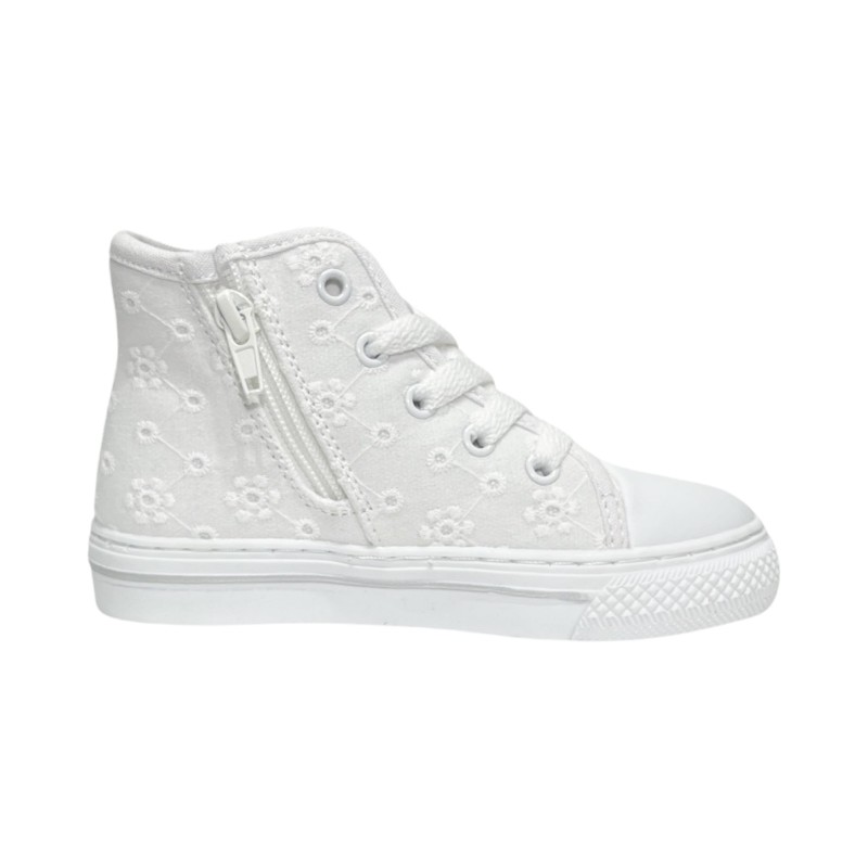 Primigi 5947200 sneakers bambina in tessuto cotone bianco