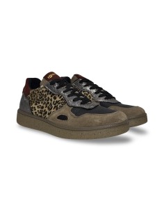 Igi&Co 8678855 sneakers donna in pelle/camoscio leopardato fango multicolor
