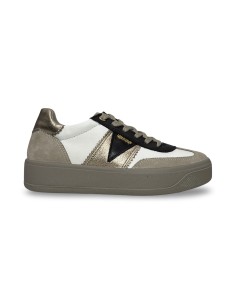 Igi&Co 8669933 sneakers donna in pelle/camoscio nero/bianco/beige 2