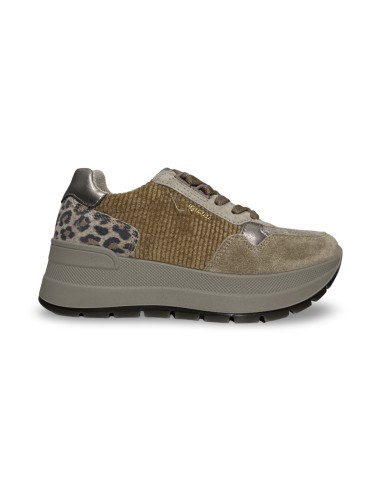 Igi&Co 8677611 sneakers donna in camoscio/velluto beige multicolor