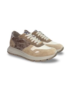 Igi&Co 8674511 sneakers donna in pelle/velluto/camoscio visone