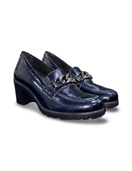 Enval Soft 8754733 mocassini donna in pelle vernice blu