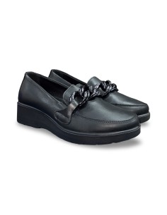 Enval Soft 8761200 mocassini donna in pelle nero