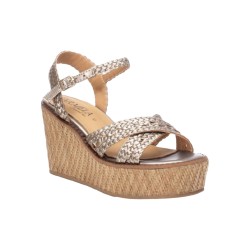 Carmela 161484 sandali donna in pelle intrecciata piombo 2