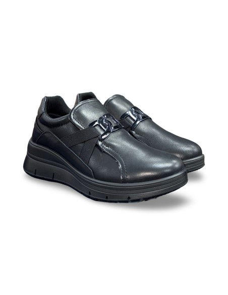 Enval Soft 8778000 slip on donna in pelle nero
