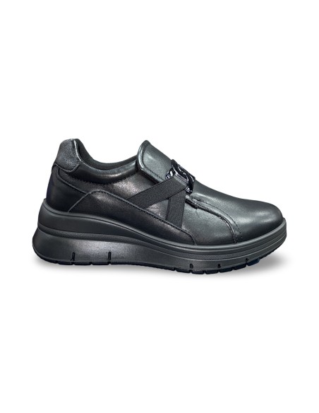 Enval Soft 8778000 slip on donna in pelle nero