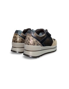 Igi&Co 8676177 sneakers donna in camoscio/laminato in pelle rame/beige 2
