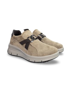Enval Soft 8778033 slip on donna in camoscio fango