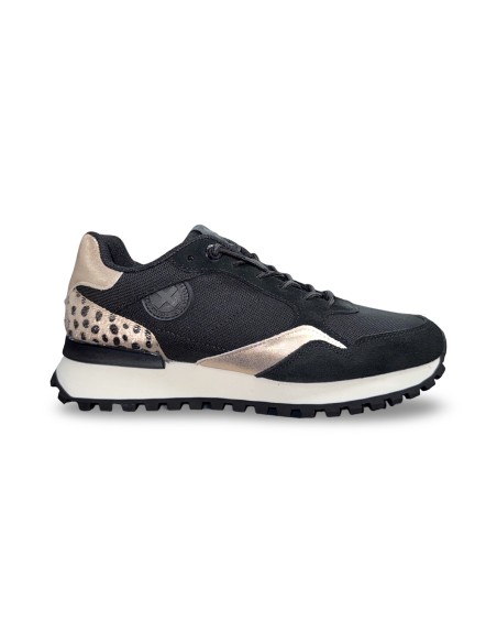 Xti 144161 sneakers donna in camoscio/tessuto nero