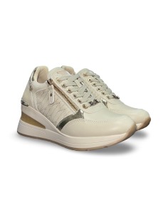 Xti 143071 sneakers donna in pelle beige/oro
