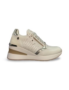 Xti 143071 sneakers donna in pelle beige/oro 2
