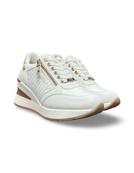 Xti 143071 sneakers donna in pelle bianco/oro