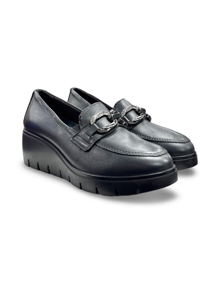 Enval Soft 8766300 mocassini donna in pelle nero