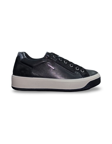 Igi&Co 8669811 sneakers donna in pelle/camoscio nero