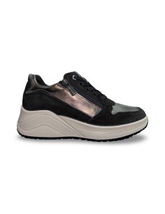 Igi&Co 8654433 sneakers donna in pelle/camoscio nero 2