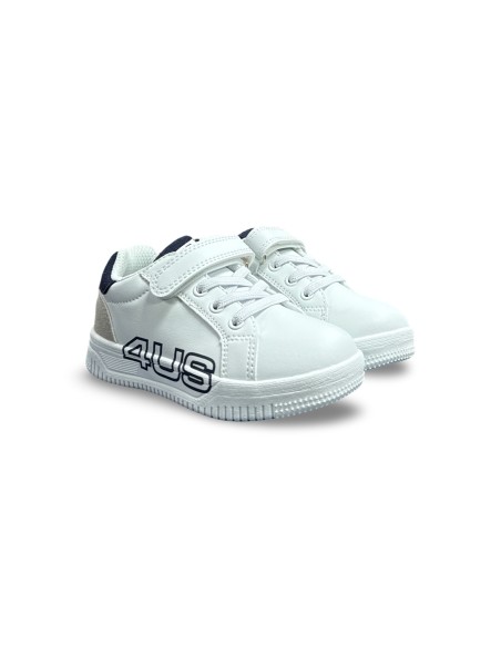 Cesare Paciotti 4US K251037 sneakers bambino in pelle bianco/blu