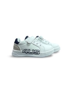Cesare Paciotti 4US K251037 sneakers bambino in pelle bianco/blu 2