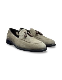 EXTON 164 mocassini uomo in camoscio beige