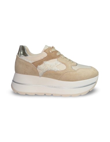 Queen Helena X33-18 sneakers donna in camoscio beige