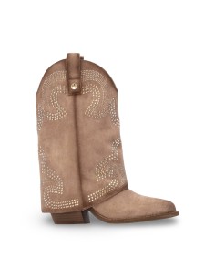 Xti 144467 stivali donna in camoscio beige 2