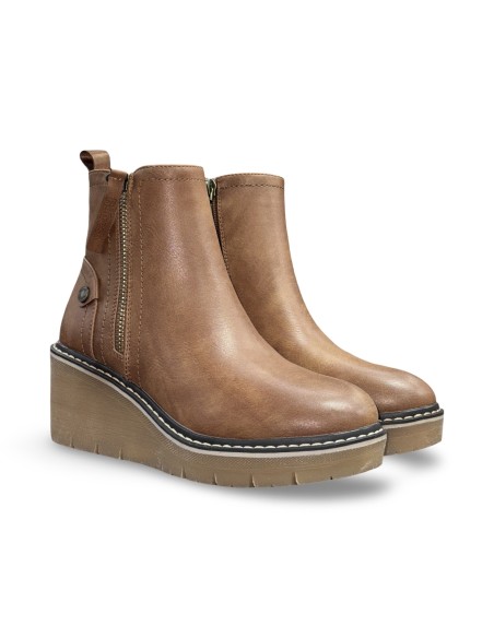 Refresh 173204 stivaletti donna in pelle color camel