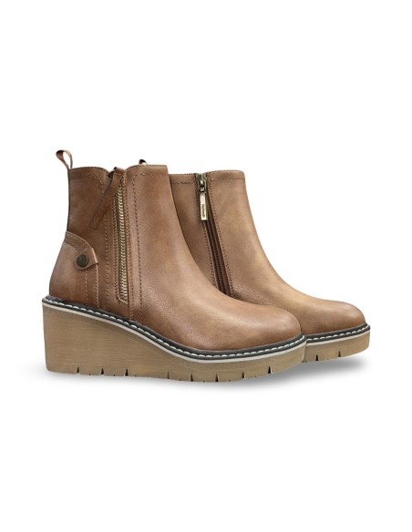 Refresh 173204 stivaletti donna in pelle color camel